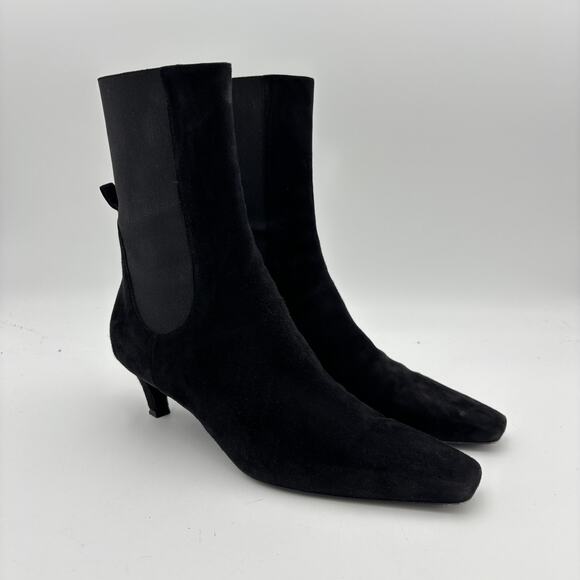 Toteme Suede Mid Heel Boots Women's EU41 US 11 Y2K SATC Office Siren - Picture 1 of 10